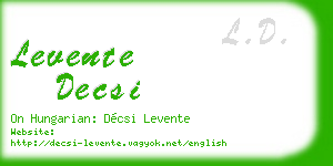 levente decsi business card