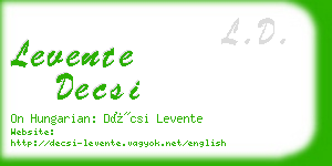 levente decsi business card